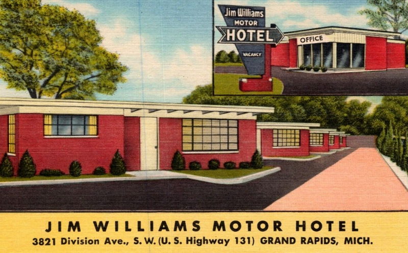 Jim Williams Motel (Jim Williams Motor Hotel) - Vintage Postcard (newer photo)